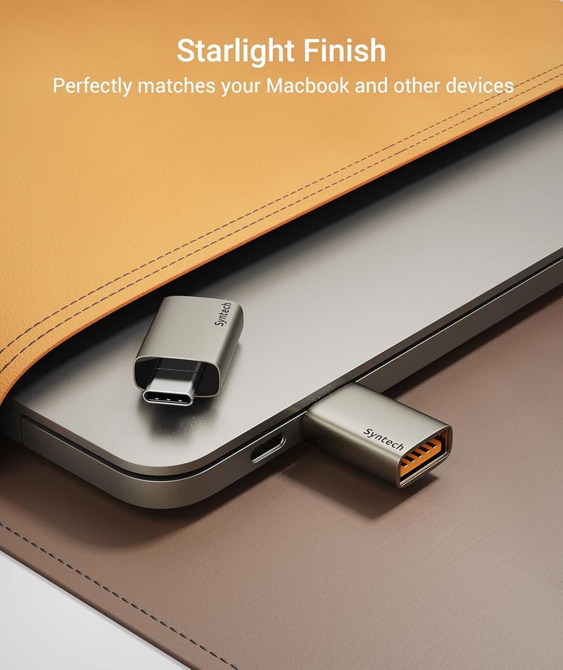 Syntech محول USB C إلى USB، 10Gbps USB3.2 الجيل 2 مناسب جنبًا إلى جنب، محول ذكر نوع C إلى أنثى 3.2 متوافق مع iPhone 17 Pro Max/iPad/iMac/MacBook Pro وأجهزة Thunderbolt 4/3، ضوء النجوم - Image 5